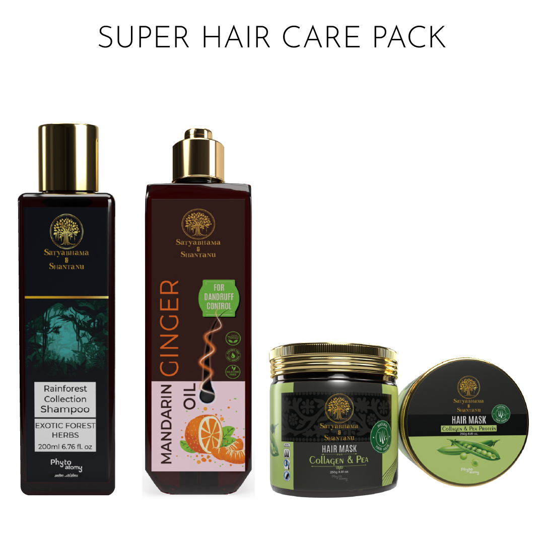 Exotic Forest Herbs Shampoo (200 ml) + collagen & Pea Protein Hair Mask (250 g) + Mandarin Ginger Hair Oil (200 ml)